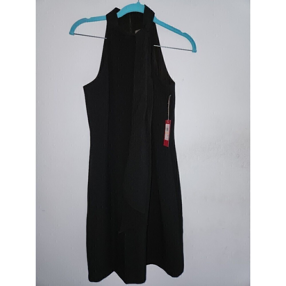 Vince Camuto Sz 2 Women's Bow Neck Halter Dress Black - Picture 8 of 9
